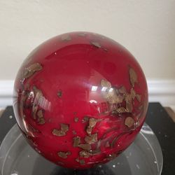 Unique Art Glass Collection Red Gold Designed in Murano 3.5” Very Heavy