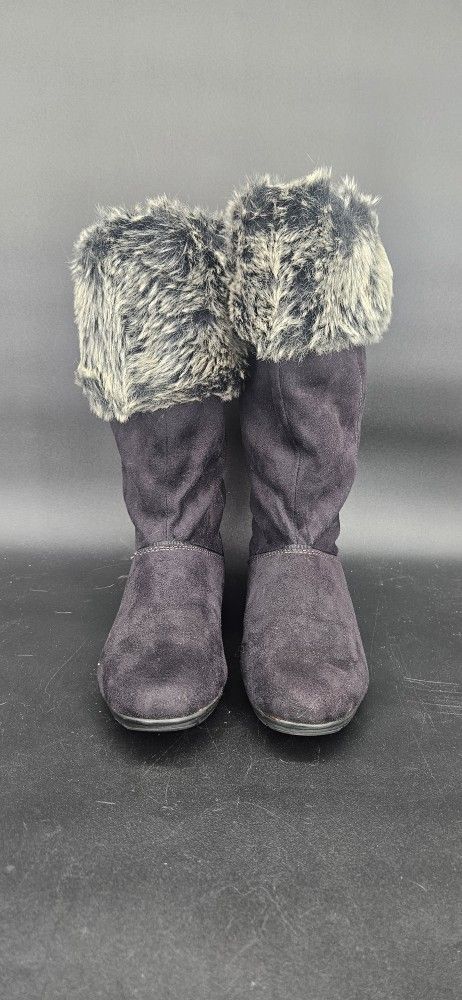 REPORT Susie Black Faux Fur Boots
