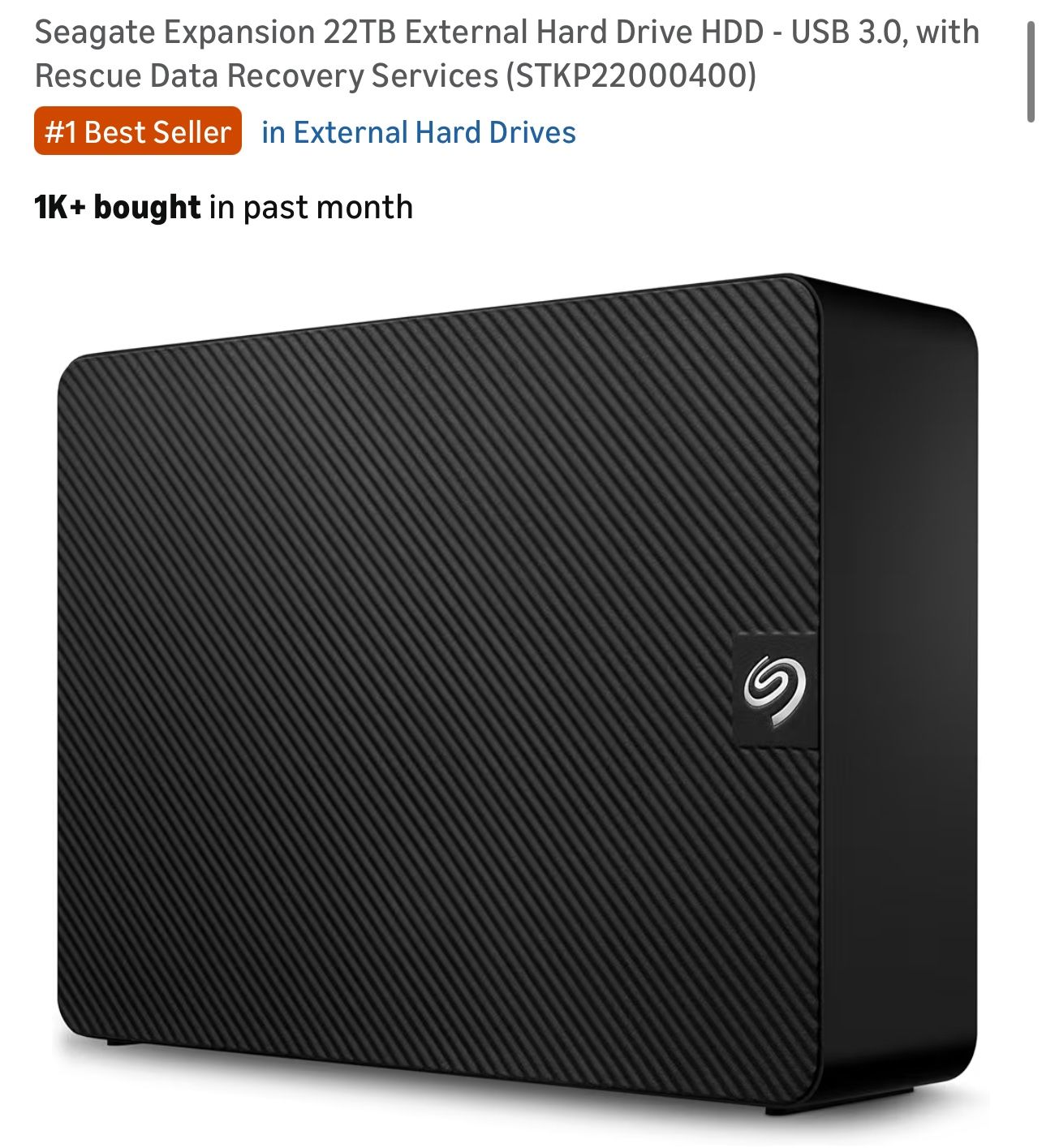 Brand New Seagate Expansion 22tb External Drive