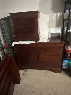 Queen Sleigh Bed, Dresser and nightstand