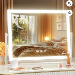 Lighted Makeup Mirror, 17.3"x13" Vanity Mirror w/Led Lights, Three Color Modes, 10x mag NEW 