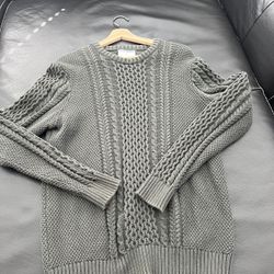 Men’s Old Navy Knit Sweater – Size M – Gray Cable Knit