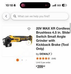 DEWALT 20V MAX XR Brushless Angle Grinder