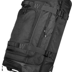 Amazon Basics 35-inch Large Rolling Duffle Bag with Wheels and Handle, Black (New in Box)