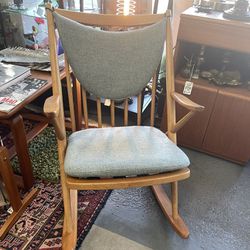 Mid Century Danish Modern Teak Rocking Chair