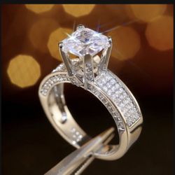 *SALE* ❤️ Princess Cut White Sapphire Ring SZ 6/7/8/9/10 *See My Other 800 Items*