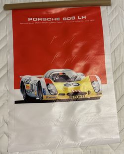 Vintage Porsche 908 LH Racecar Cotton Print