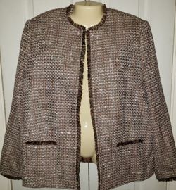 Alfred Dunner blazer jacket 16 brown pink