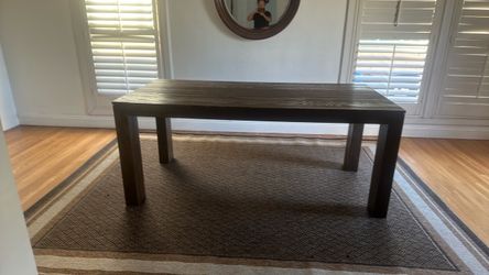 Solid wood table with 4 chairs  and round mirror