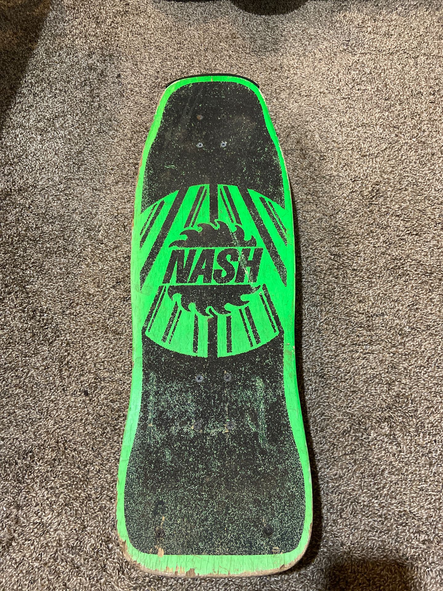Vintage 1980's radical Nash Heat Zone green purple pink skateboard