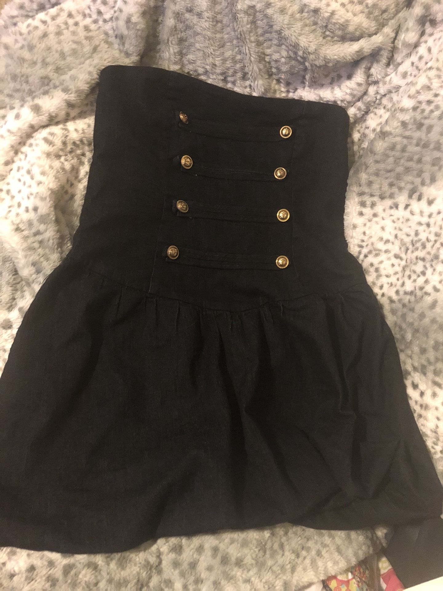 Strapless jean sailor dress