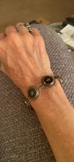 Mexico Sterling Silver And Black Onyx Bracelet
