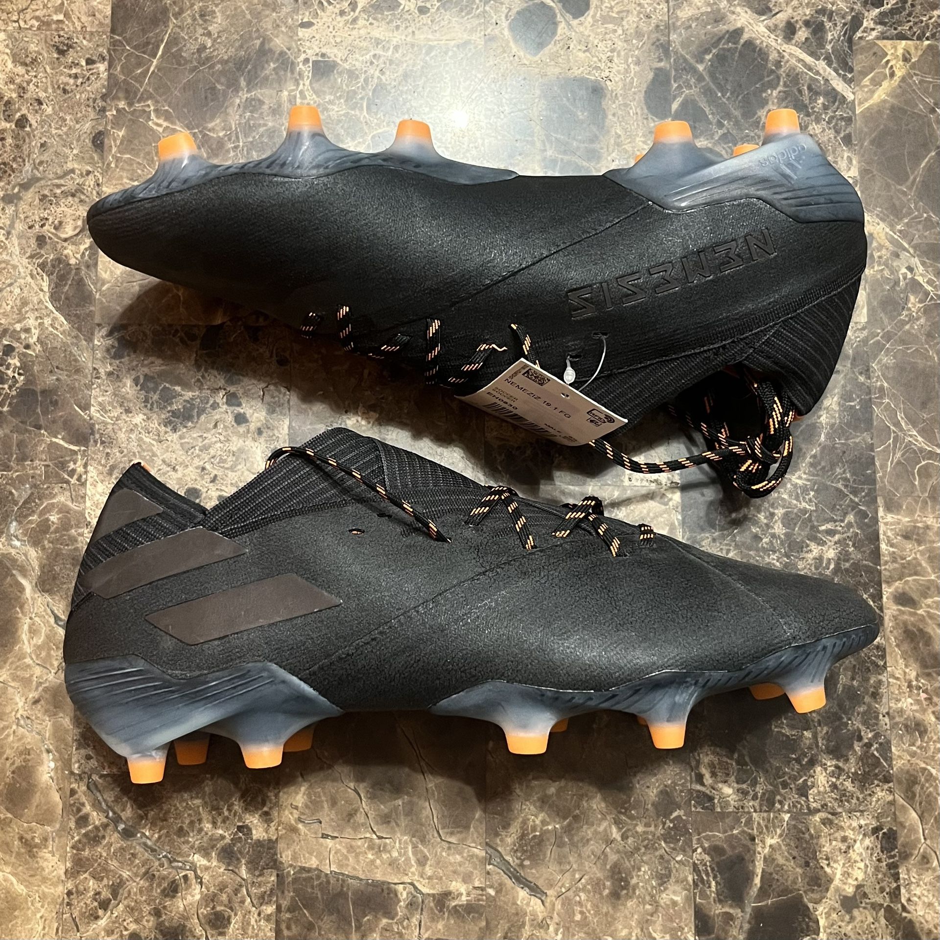 Adidas Nemeziz 19.1 FG Core Black Orange EH0830 Size 7 Soccer Cleats