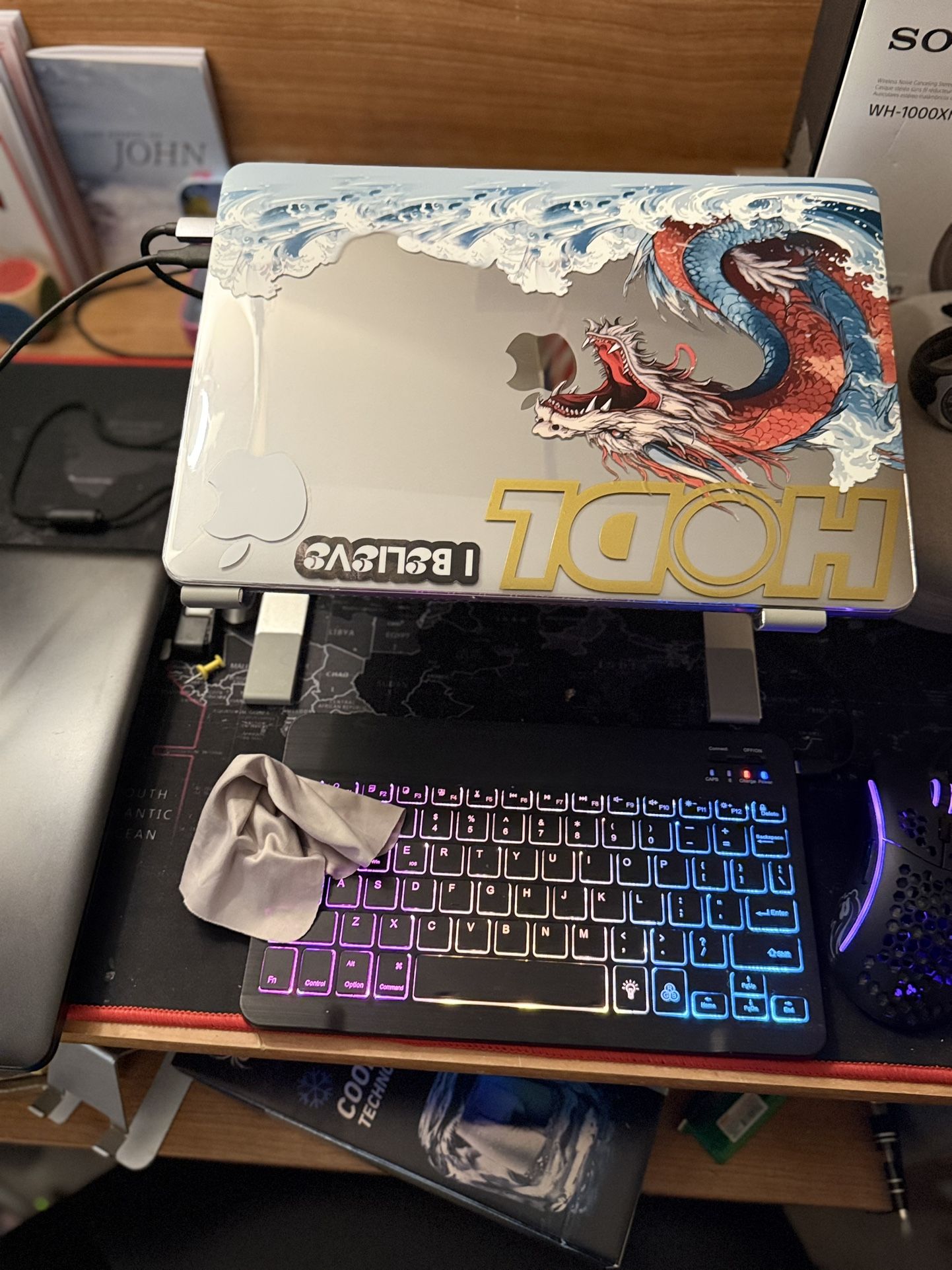 MacBook Pro 2020 M1 Clean Setup With Rgb Keyboard And Gaming Mouse And USB Adapter Arabic Version 8gb /256gb