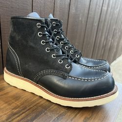 Red Wing 8138 Limited Edition Black Chrome and Black Abeline Leather  SIZE 8.5D