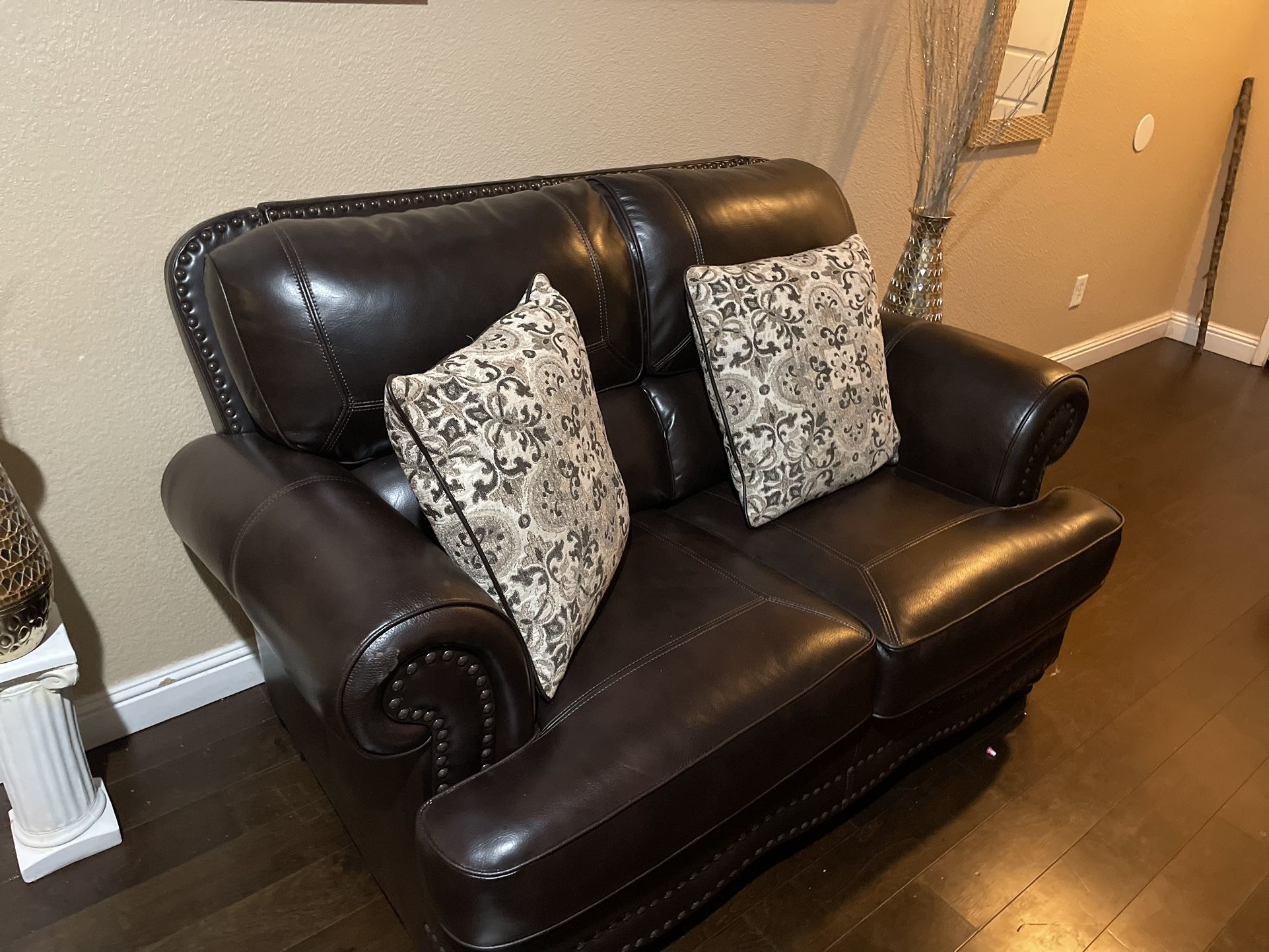 Leather Brown Couches PRICE NEGOTIABLE