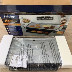 Oster Duraceramic Electric Griddle w/ Warming Tray Nonstick NEW