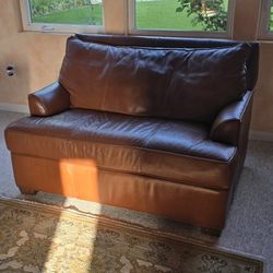 Ethan ALLEN Leather Couch w/Twin Sleeper