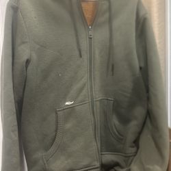 Men's Large Green and Brown lined hoodie 