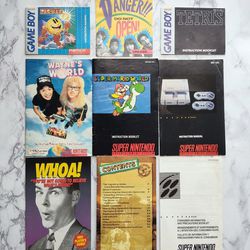 Vintage Nintendo Manuals And Inserts. Super Nintendo Game Boy