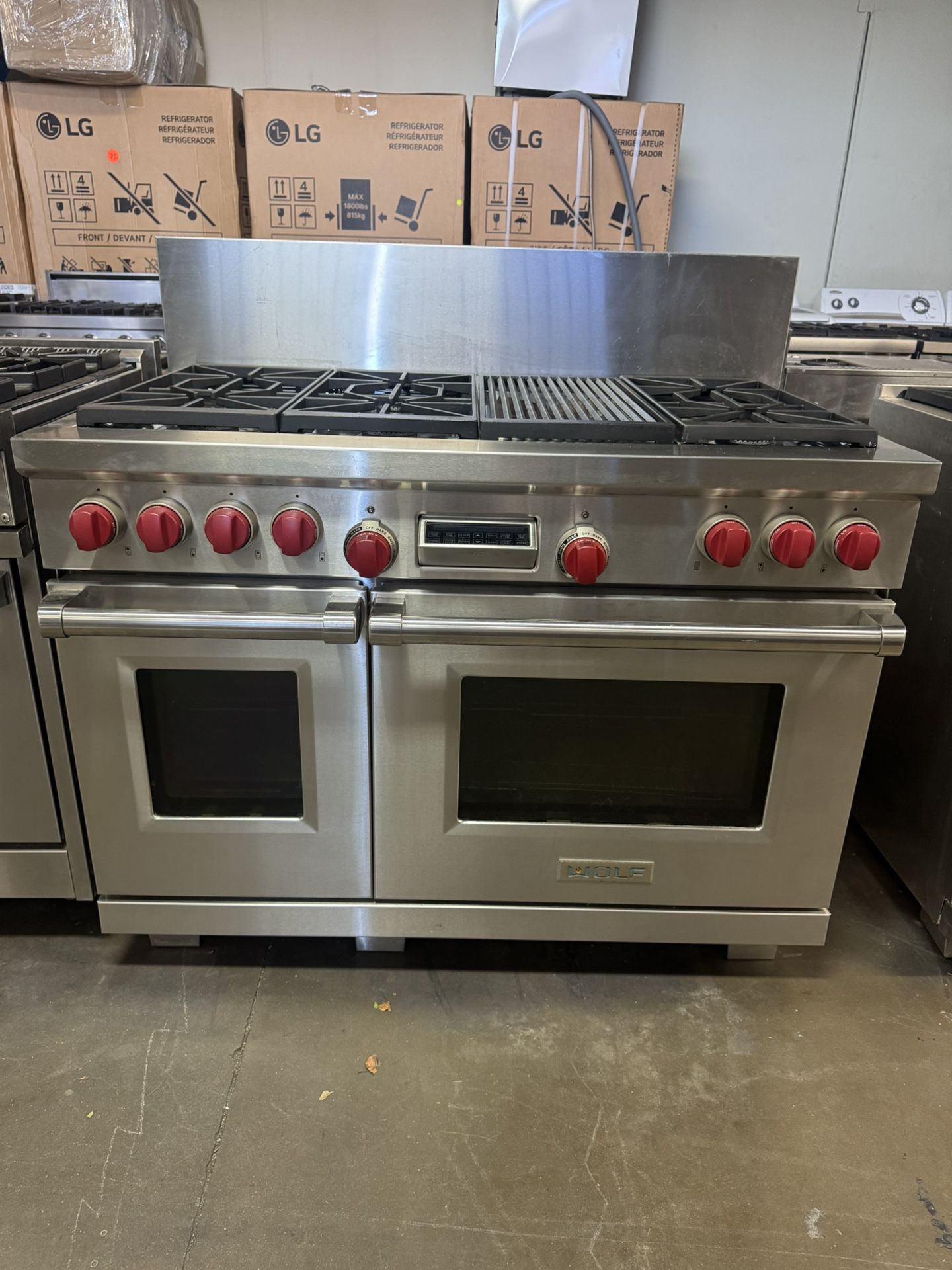 Wolf 48” Stainless Steel Dual Fuel Gas Range Stove