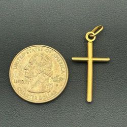 Jewelry 10k solid yellow gold pendant Cross charm 0.9 grams CROSS ONLY