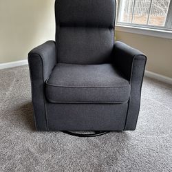 Nursery Glider Swivel Rocker Chair, Charcoal