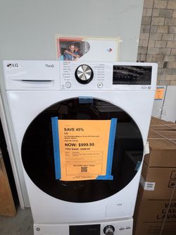 LG ThinQ Front Load Washer  and dryer all in one White
