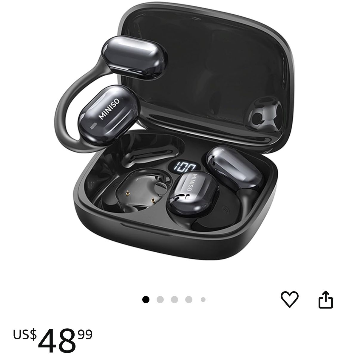 MINISO AI OWS Translation Open Ear Headphones Wireless Bluetooth Headphones Support 75 Languages Real-time Bluetooth Translation Support Music Playbac