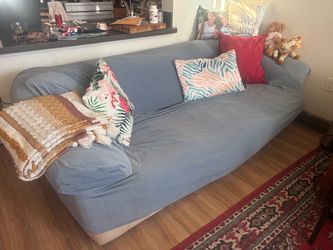 White Leather Couch $100 obo