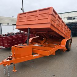 2026 Carson Trailer Orange Dump Trailer 7’ X 12’ 12K GVWR 