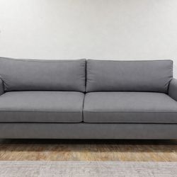 Crate & Barrel Grey 3-Seater Sofa:  Modern & Comfortable