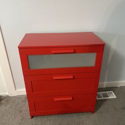 Red 3 Drawer Dresser