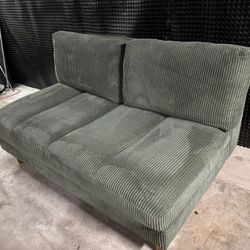 Green Corduroy Loveseat/Small Couch