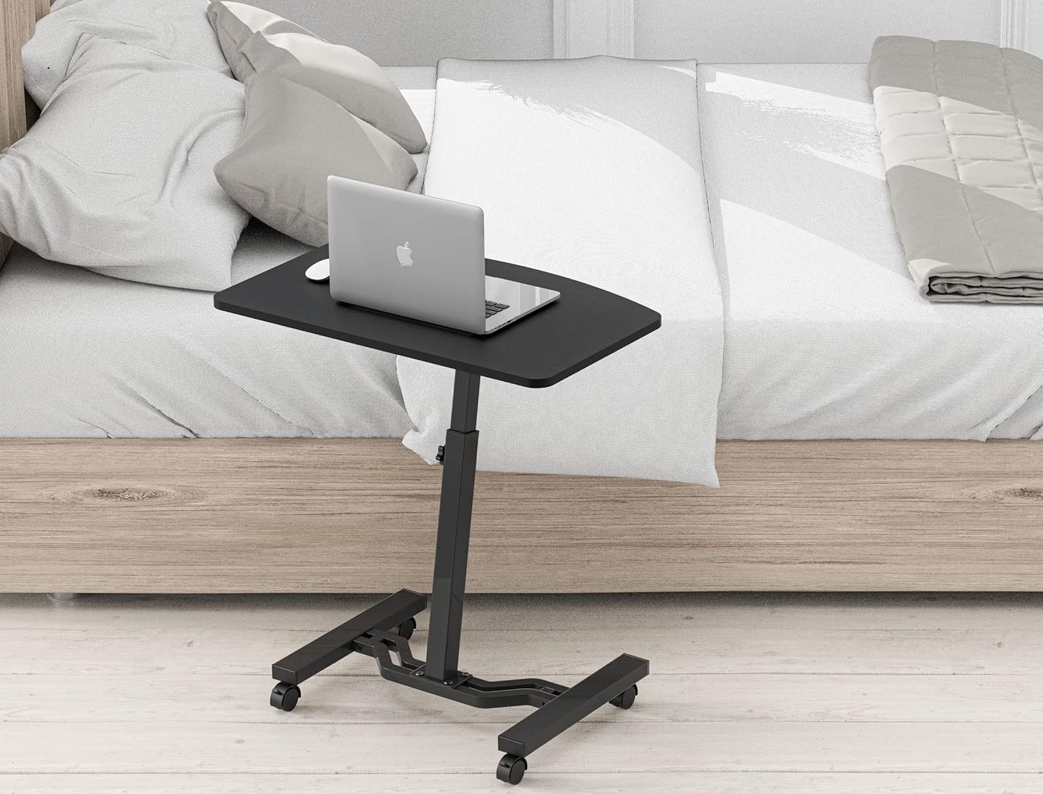 Mobile Laptop Rolling Cart – Height Adjustable (28”–33”), Great Condition, Compact & Portable