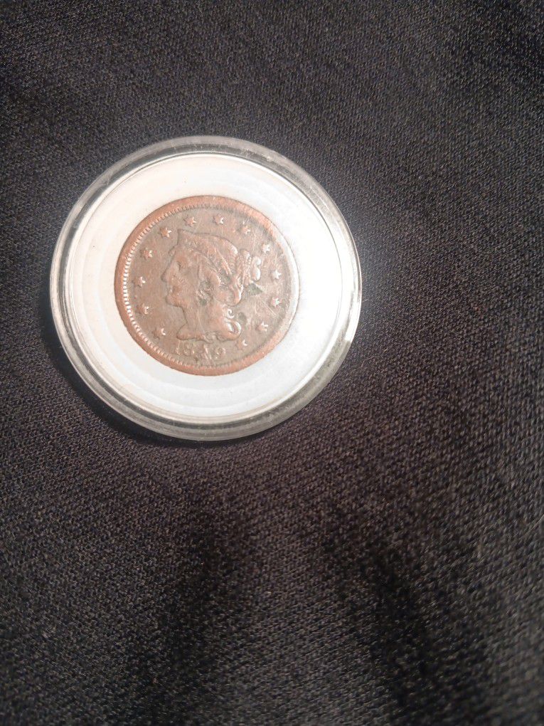 Vintage 1849 Braded Drape One Cent
