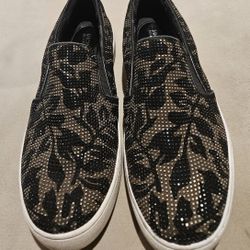 MICHAEL Michael Kors Keaton slip-on sneakers in black and bronze Size 9