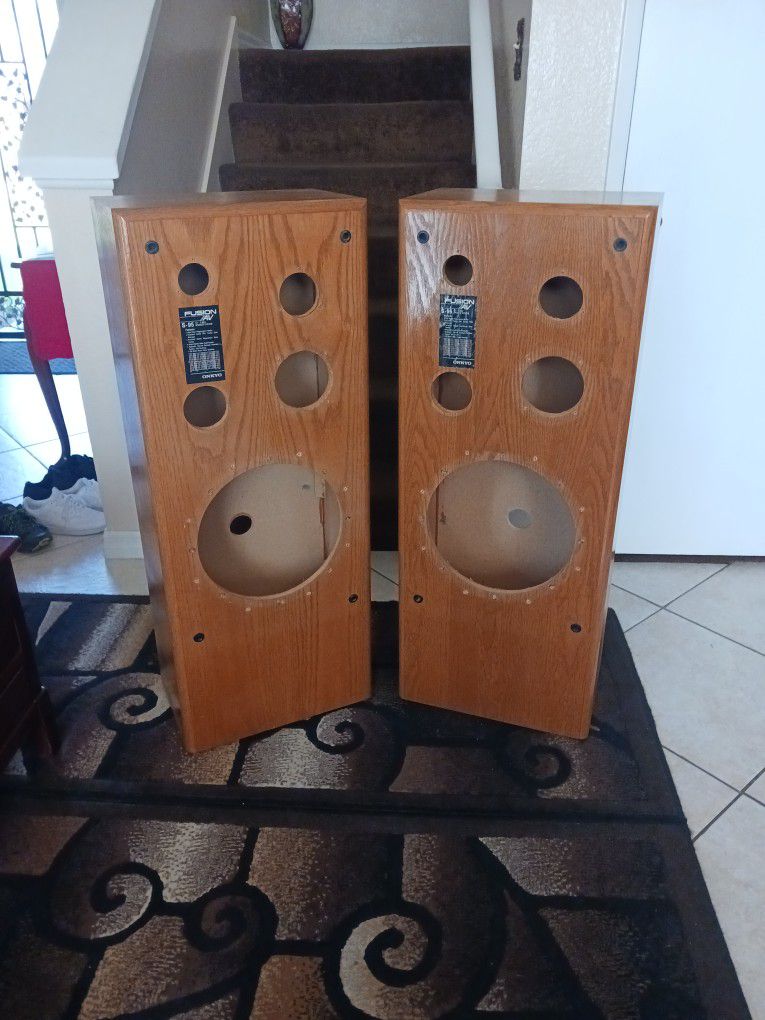 12' House Speaker Boxes Solid Wood Really Good Shape 