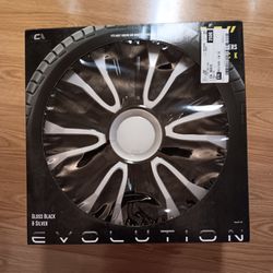 Evolution 15" Gloss Black & Silver Wheel Cover