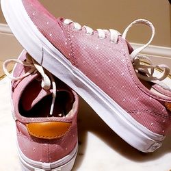Red & White Striped Vans size Woman's 7½