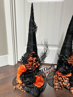 Martha Stewart Halloween Witch Hat with Floral Trim
