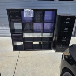 Cubby 4 By 4 And Filing Cabinet 