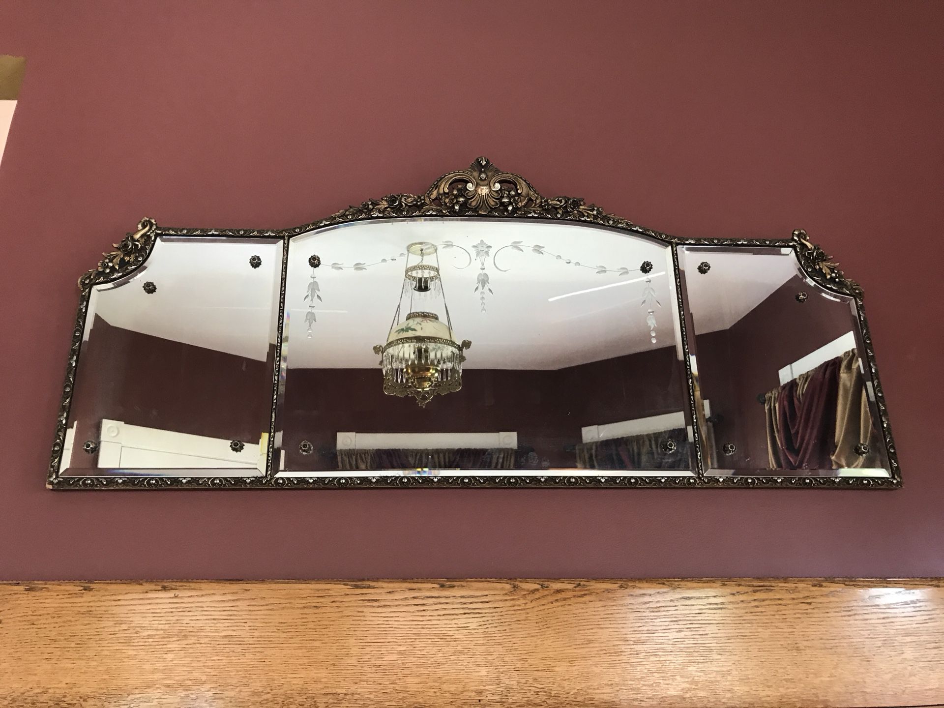 Antique Ornate mantle Mirror