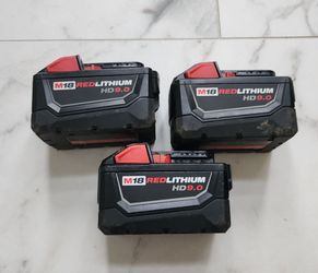 3 pack Milwaukee m18 9ah Lithium battery packs