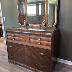 Antique Walnut Dresser With Mirror 1(contact info removed)’s