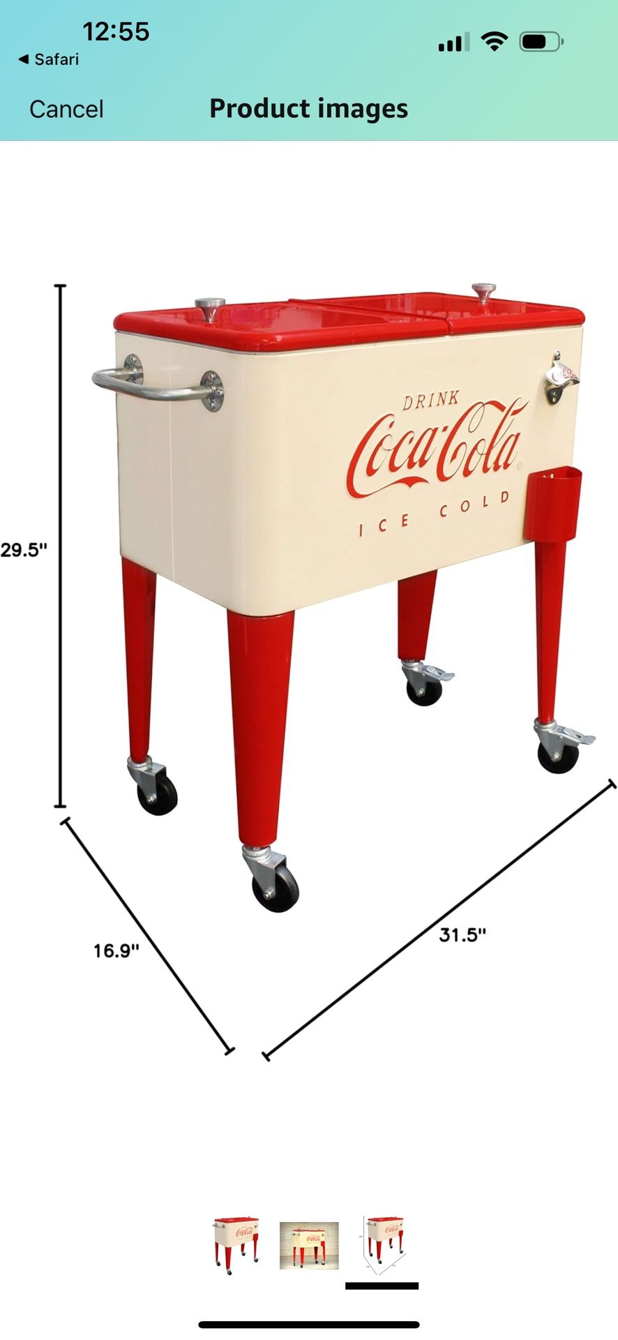 Leigh Country Cream and Red 60 Qt. Coca Cola Rolling Cooler Leigh Country Cream and Red 60 Qt. Coca Cola Rolling Cooler