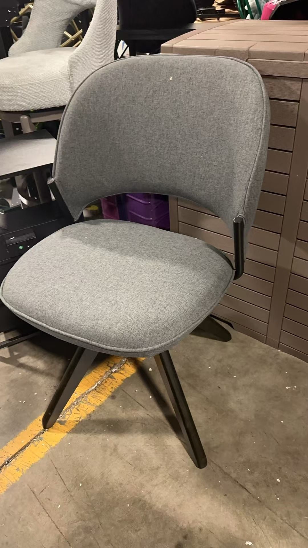 Modern Dining Chairs with Thick Cushions, Upholstered Fabric Side Chairs for Dining Room & Kitchen, Comfortable Carbon Steel Legs, Gray $