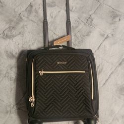 New Black With Gold Accent Carry On Luggage Bag