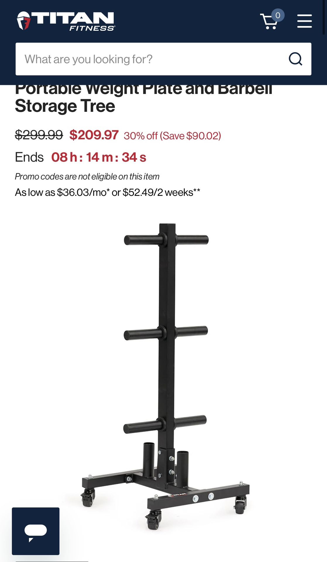 Titan Fitness Portable Weight Plates and 2x Barbell Storage - Great for Commercial or Home Gym