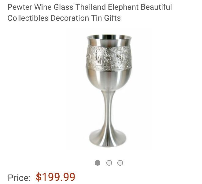 2 Collectable Pewter tin Wine glass